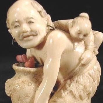 Specialists in Netsuke  Ojime, Inro and other Sagemono. Snuff Bottles, Chinese and Japanese Pottery and Porcelain especially Satsuma, Kutani, Hirado and Banko