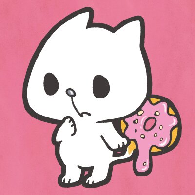シッポにドーナツのアクセサリーをつけているわがままでぶっきらぼうな猫「ドーナツ猫」。クールな性格で基本誰にもなつかない。おしゃれをするときはドーナツをチェンジ。    © amanojack design