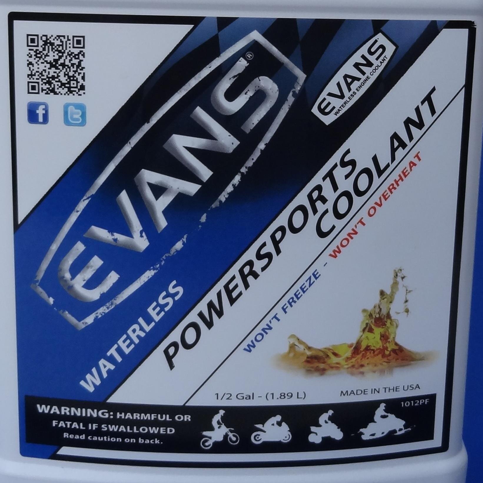 The BEST coolant in the Powersports industry! Follow us to become part of the Evans Powersports brand. Water's for drinking, Evans for cooling!