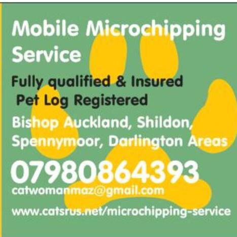 #Microchipping Service  #Shildon #Spennymoor  Fully qualified, Insured and Pet Log Registered.