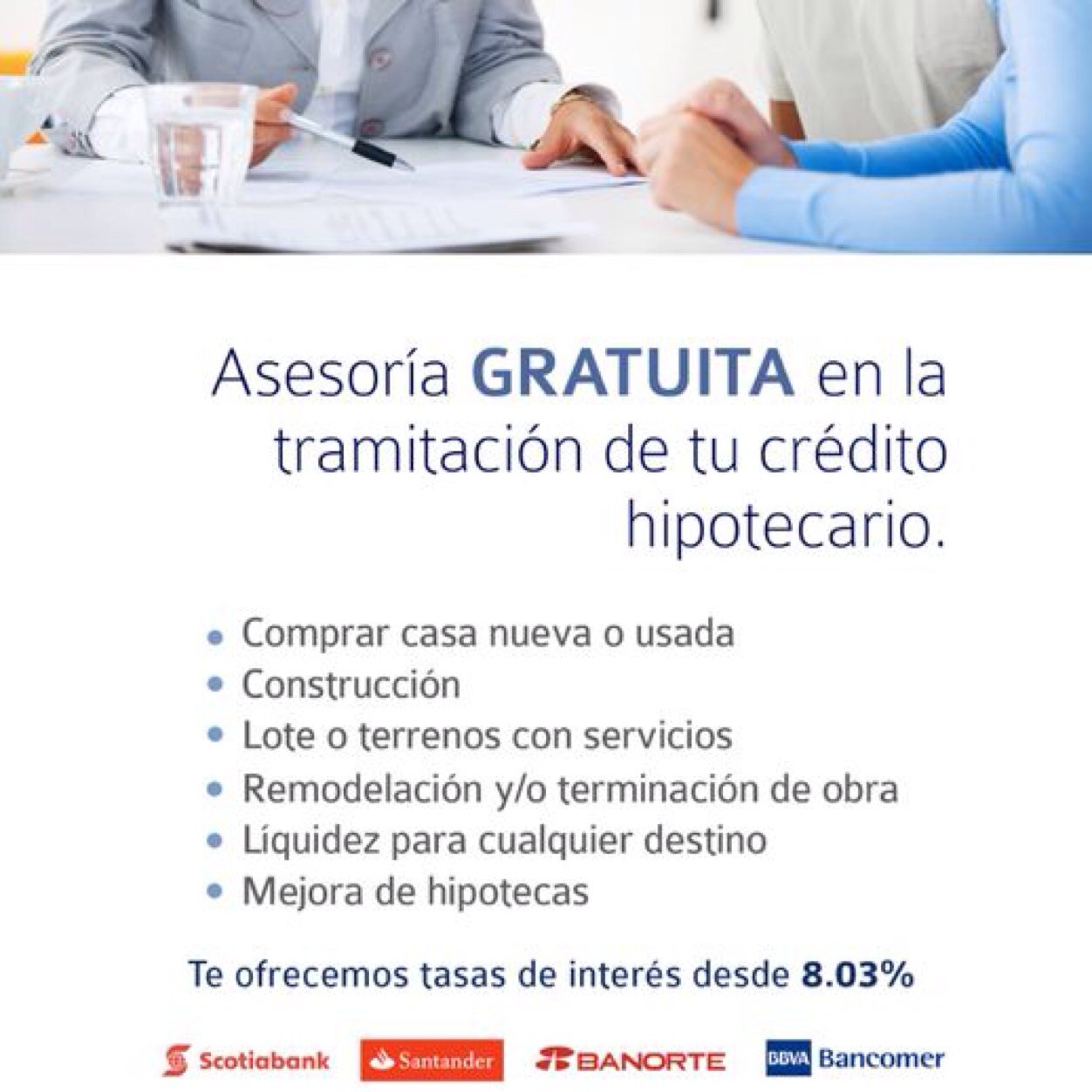 Somos una empresa dedicada a la gestion de Creditos Hipotecarios.