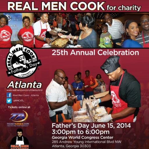 Real Men Cook for Charity is a Father's Day tradition of service featuring Real Men and food sampling for families.