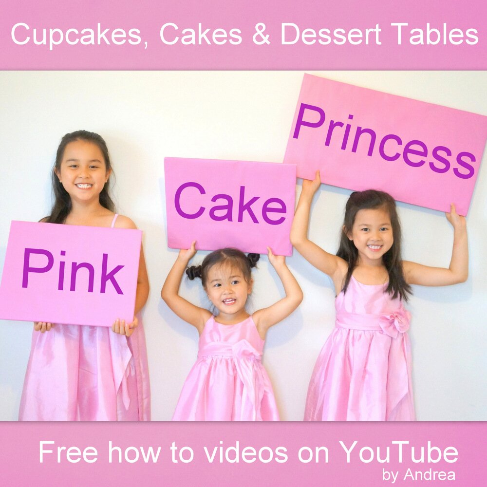 Welcome to Pink Cake Princess! How to decorate cupcakes/cakes with easy step by step tutorials by Andrea, self confessed cake-a-holic & mummy of 3 princesses.