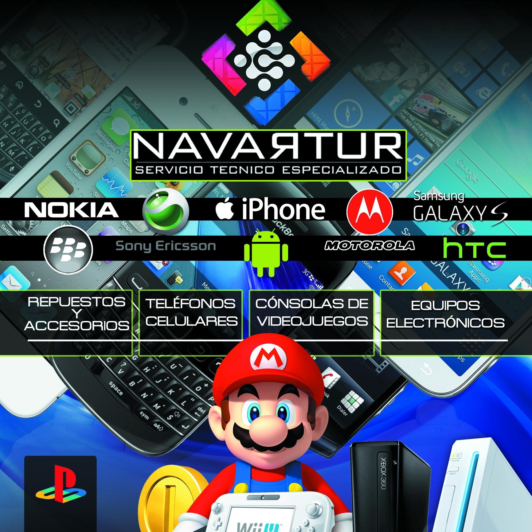 SERVICIO TECNICO ESPECIALIZADO EN CONSOLAS DE VÍDEO CHIPEO DE WII PSP PS2, RECARGA DE R4 Y EQUIPOS MOVIL, TABLET SOFTWARE ADEMAS VENTAS DE REPUESTOS ACCESORIOS