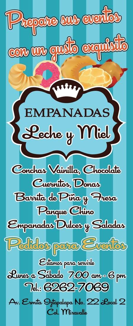 lechey_miel's profile picture. leche y miel es una micro empresa dedicada la elaboración de bocadillos como: empanadas, cuernitos, hojaldras y mas.. cuenta un amplia variedad de sabores.