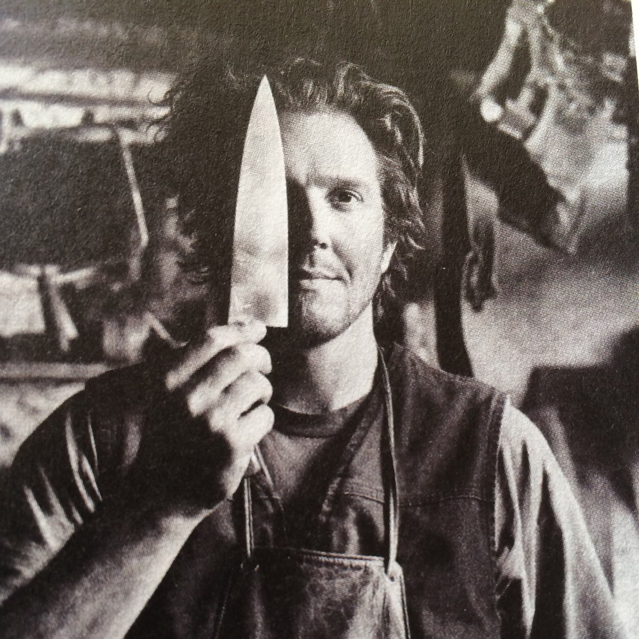 farmer. charcutier. cheese maker. butcher. father. knife maker