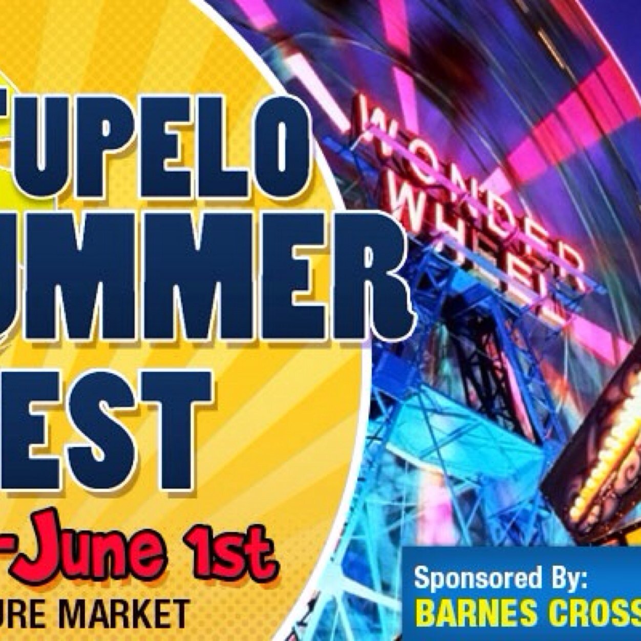 Exciting Midway full of rides, amazing fair food, magic shows, nightly comedy shows, pro wrestling and live music. May 28th -June 1st!