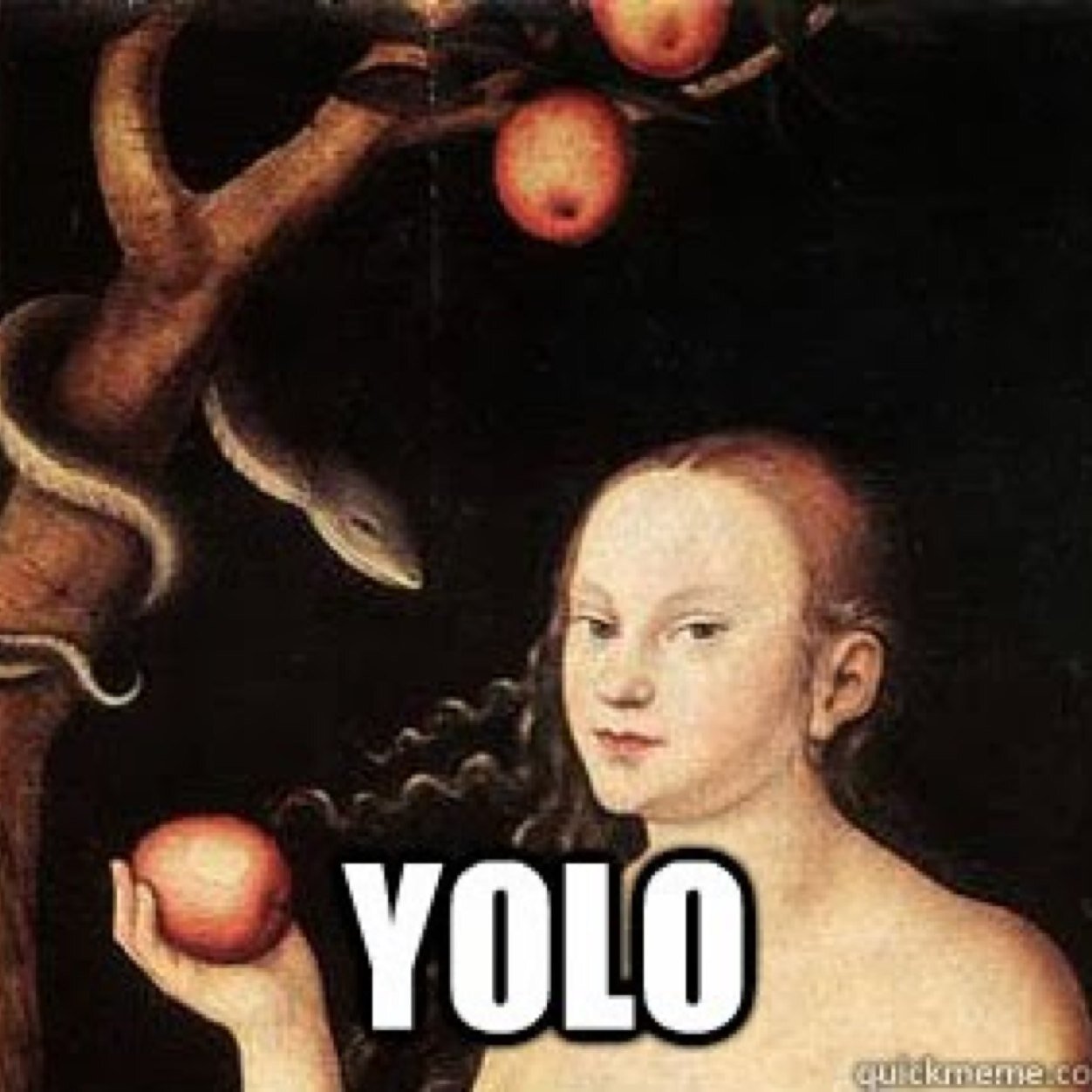 Hi, I'm Eve. I like reptiles, allegorical fruit, and causing the downfall of man by implementing knowledge. Science confirmer. Raised a good Christian. Oops!
