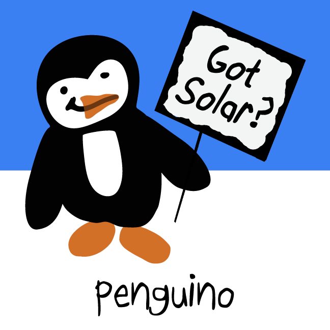 Cute, Funny and Eco Friendly penguin cartoon characters.  Raising a generation of eco friendly kids.