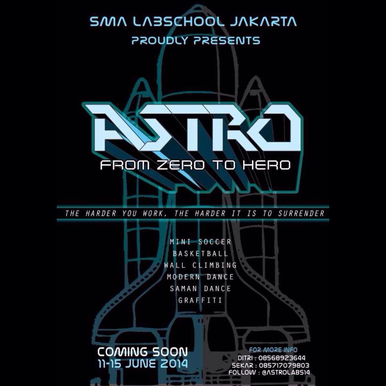 Sebuah ajang perlombaan olahraga dan seni tingkat SMA. CP: 08568923644
(Ditri) & 085717079803 (Sekarichi)