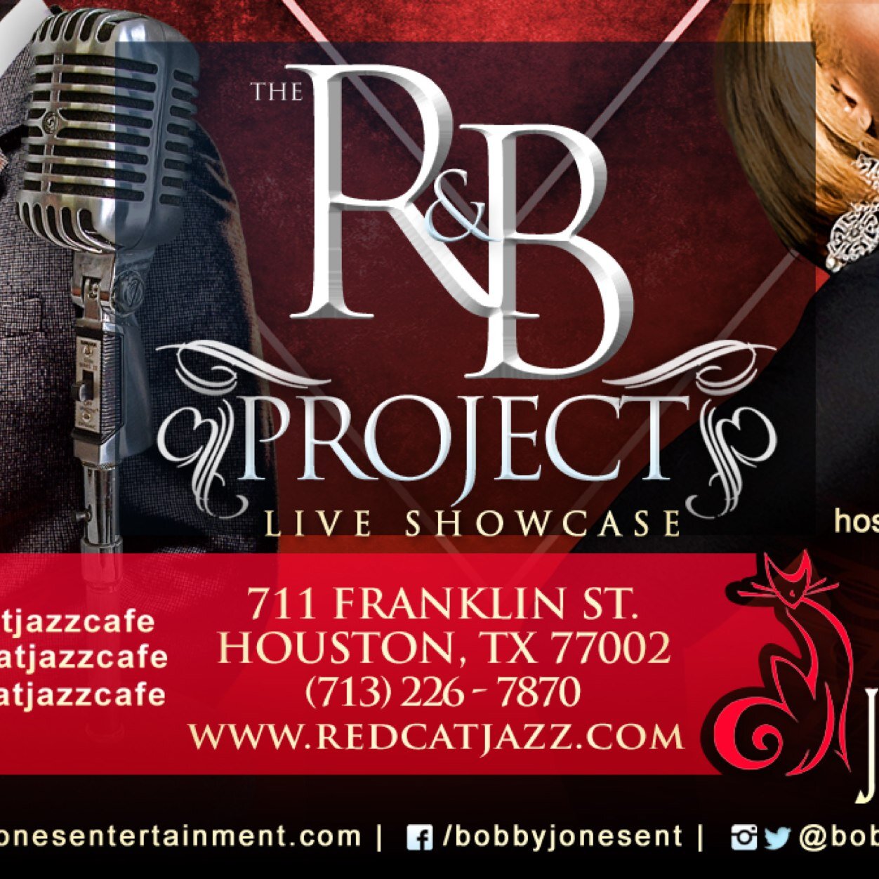 Join us on Wednesdays at Red Cat Jazz Cafe for good music, good food, and great vibes! Come support talented Houston artists! randbproject@gmail.com
