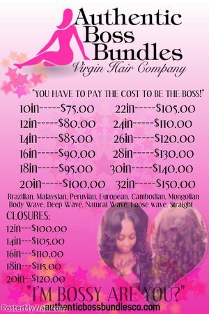 ABBVirginHair's profile picture. Authentic Boss Bundles Virgin Hair Company. Providing Top Quality Virgin Hair To All My Boss Ladies, I'm Bossy Are You?