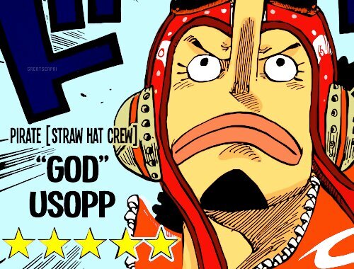 I'm the... CAPTAIN Usopp-ha! Once, I killed 1.000.000.000 monsters myself. JUST ME! Luffy-kun is my vice-captain. SANJI, COOK ME SOMETHING, IT'S AN ORDER!!!