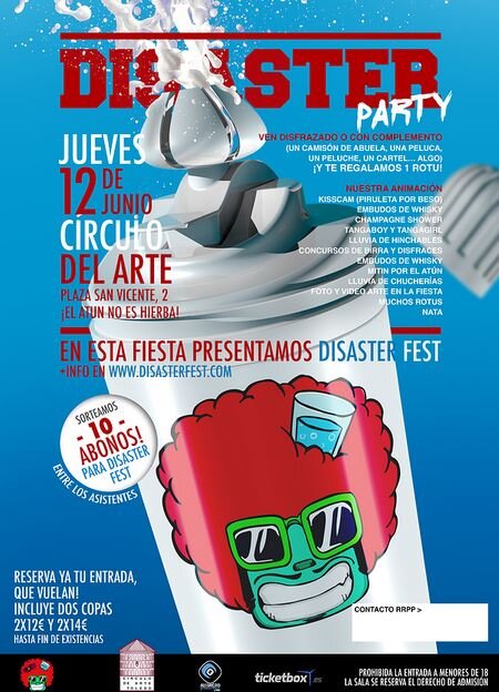 Venta de entradas para la Disaster Party (12JunioToledo) y Del Disaster Fest (JulioGandía) TLF:626880612