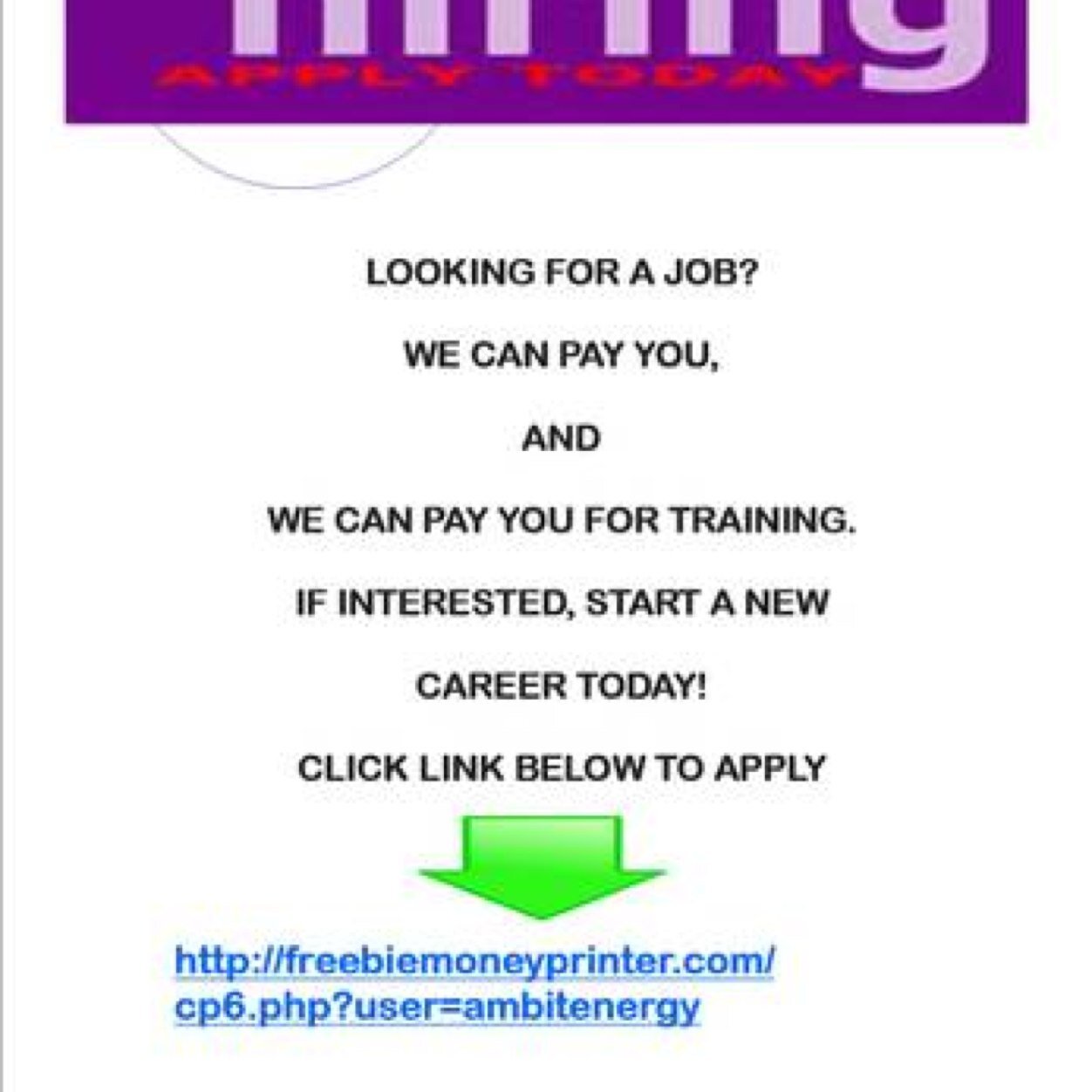You can start making money from your home today. No hidden fees. START A NEW CAREER NOW. FOR MORE INFO CLICK The LINK below for more information
