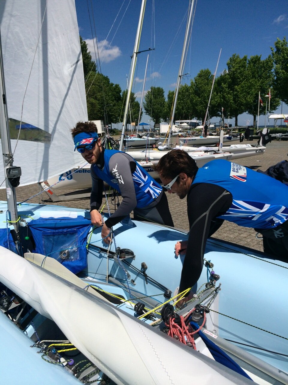 British 470 Sailing Team. Olympic  Silver Medalist Luke Patience & Double World Champion Elliot Willis now combined forces to win Gold at the Rio 2016 Olympics