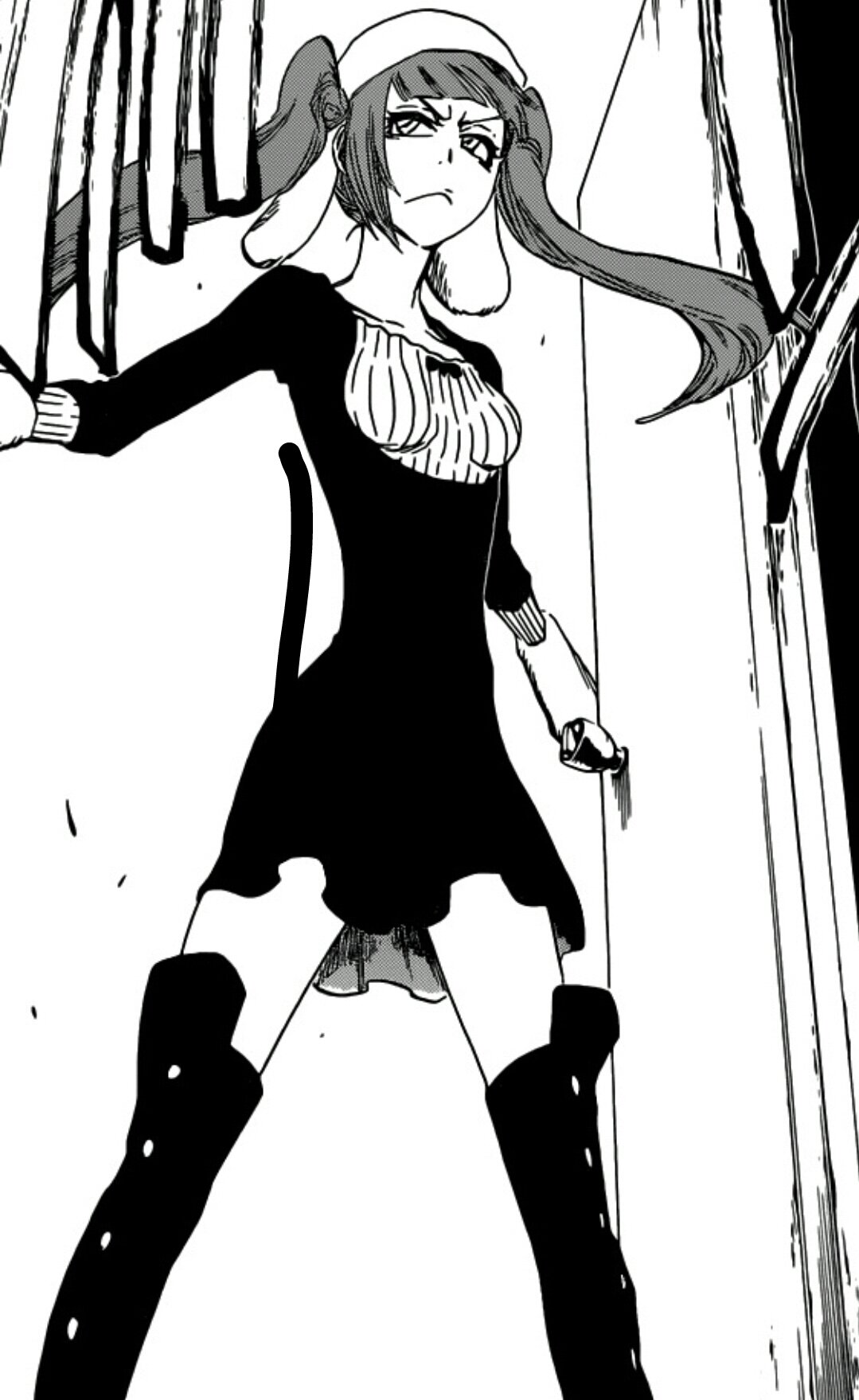 Riruka is a young, slender girl with magenta eyes and long hair of matching color, styled into two pigtails.