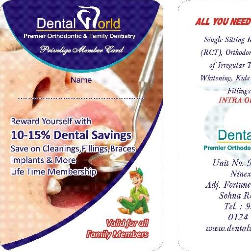 Dental World,Ninex City Mart,Ground Floor- 9, Adj.Fortune Hotel, Sector 49, Sohna Road, South City 2, Gurgaon. 0124-6454197,9718777002.