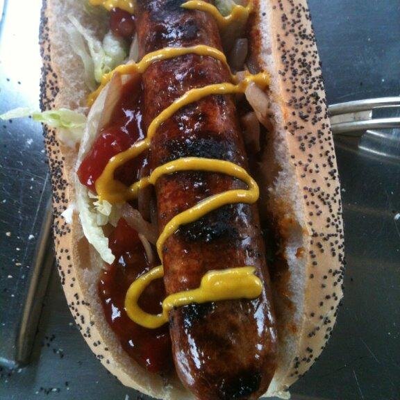 We make our own traditional sausages, serving them chargrilled in poppy seed rolls with choice of onions, lettuce, mayo, sauces and homemade sweet chilli relish