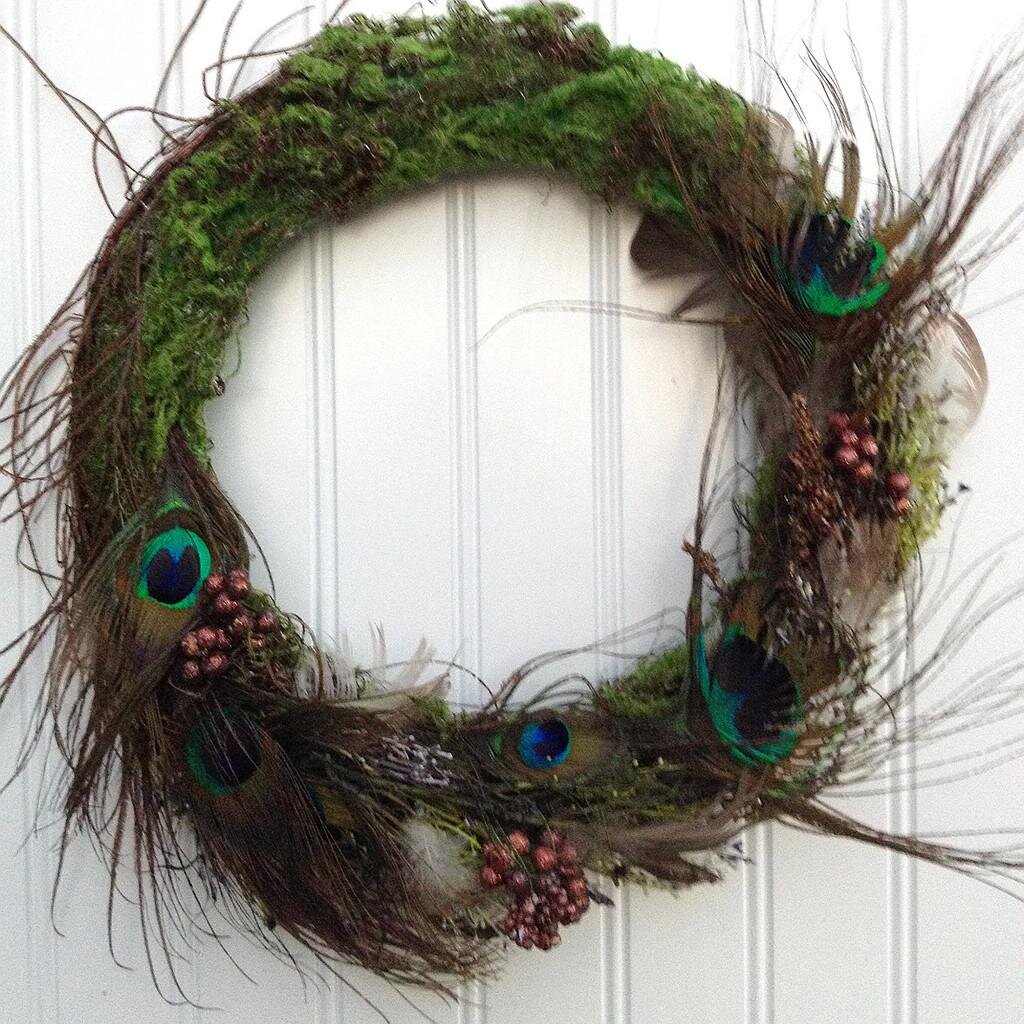 Peacock Christmas wreaths for front door - the perfect holiday gift