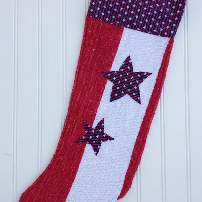 Patriotic Christmas stocking - Stars and Stripes