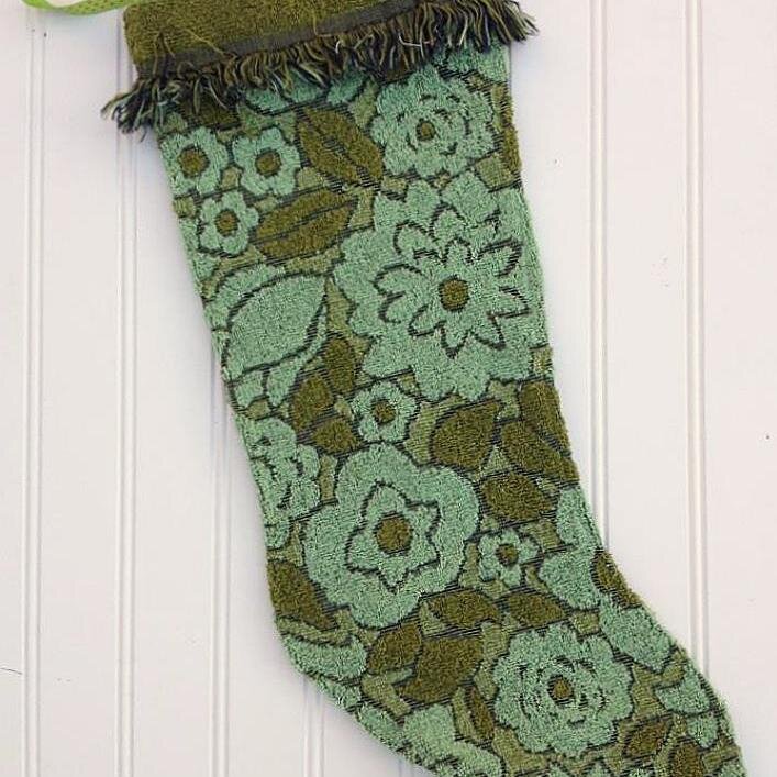 Green Retro Christmas stocking - great retro gifts for Christmas