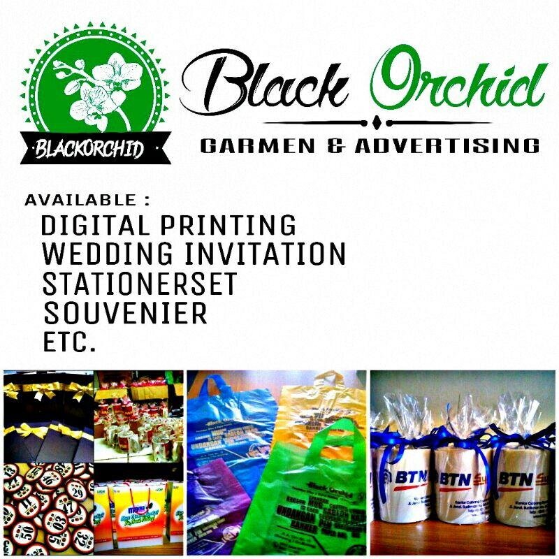 Offset Promotion, Souvenir, Wedding Invitation,Garment
Email black_orchid1313@yahoo.co.id | WA 085247690010 | Pin 7479BF9A | Instagram @percetakanblackorchid