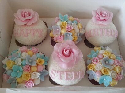 One off cupcakes and celebration cakes to suit all ages and occasions by myself, Angharad Wynne Jones.