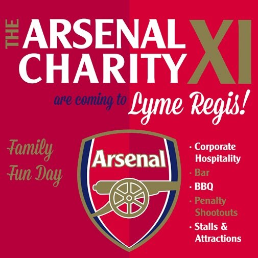 The Arsenal Charity XI are returning to @LymeRegisFC on Sunday, September 10th 2017 with a whole day of events planned. Gates open 11am, kick off 2pm