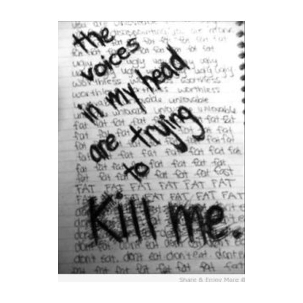 Mind full of hatred// life messed up// ana, depression, self harmer, bipolar, suicidal// skinny is my aim