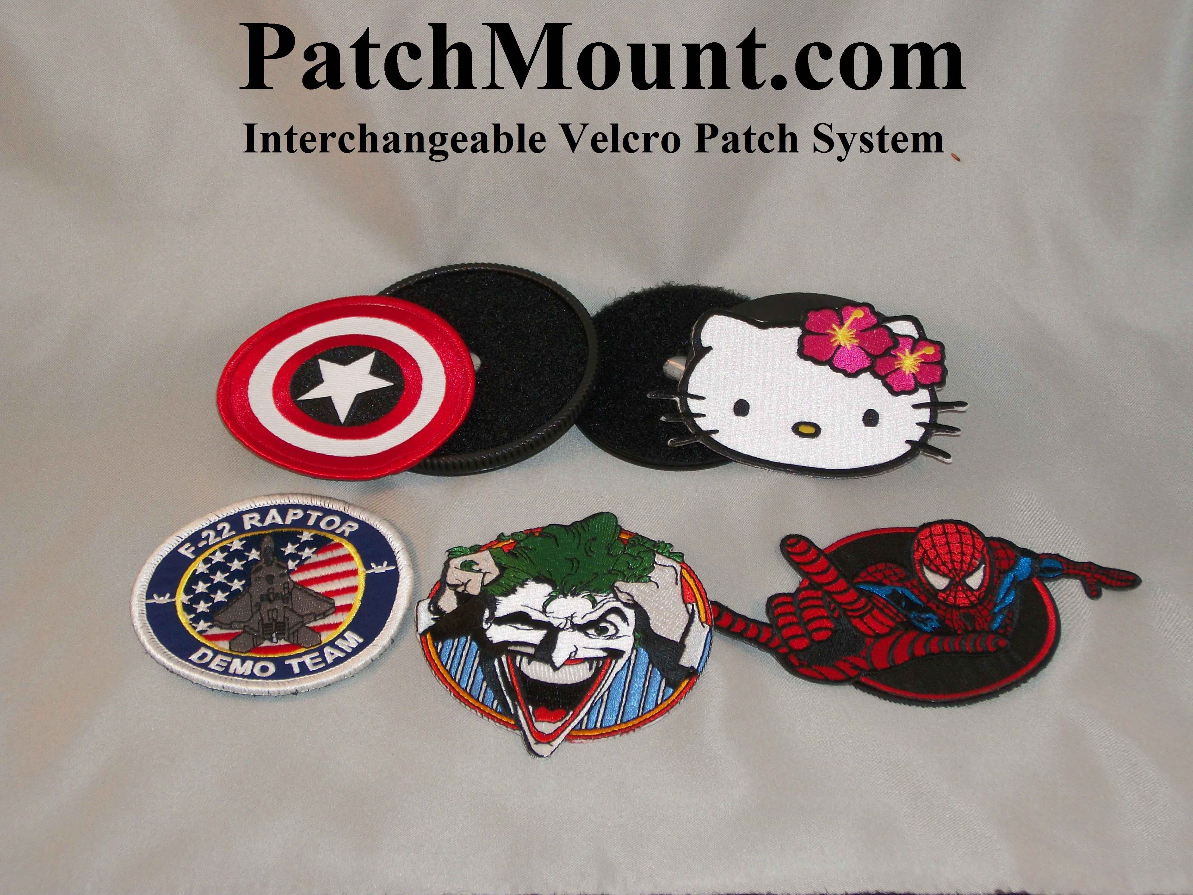 Patch Mount is a interchangeable Velcro patch system that allows you to swap out your favorite designs. Attaches quickly to any type of bag or clothing.