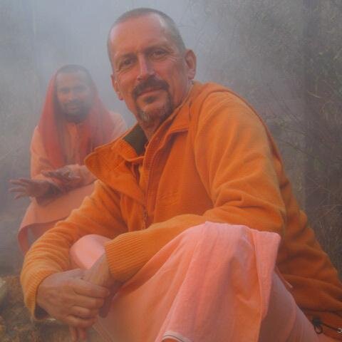 Himalayan Yogi, Swami of Sivananda Ashram, Rishikesh and spiritual teacher of Kriya Yoga and Integral Spirituality. Small Ashram above Rishikesh, in forest.