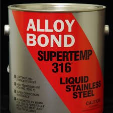 Supertemp 316 is a single-package modified silicone, pigmented with 316L stainless steel flake.  high-temperature applications up to 1200 degrees F.