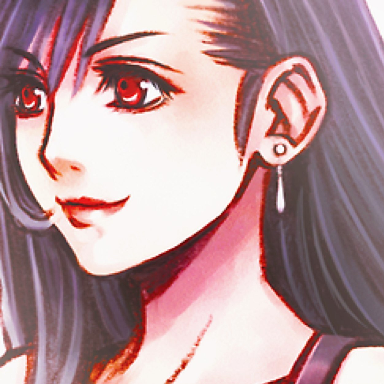 「An optimistic woman proficient in hand-to-hand combat. Contrary to her rough-and-tumble appearance.」“Dilly dally shilly shally”『FFVII/Dissidia』