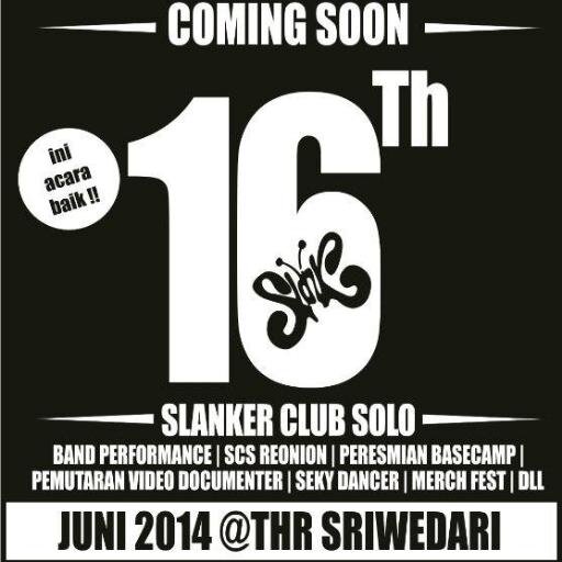Slankers Club Solo : Slank Fans Club resmi untuk wilayah Solo | Sekretariat : Jl.Slamet Riyadi No.275 - Gedung Kesenian Sriwedari Solo | ☎ : 085700085500 (Bimo)