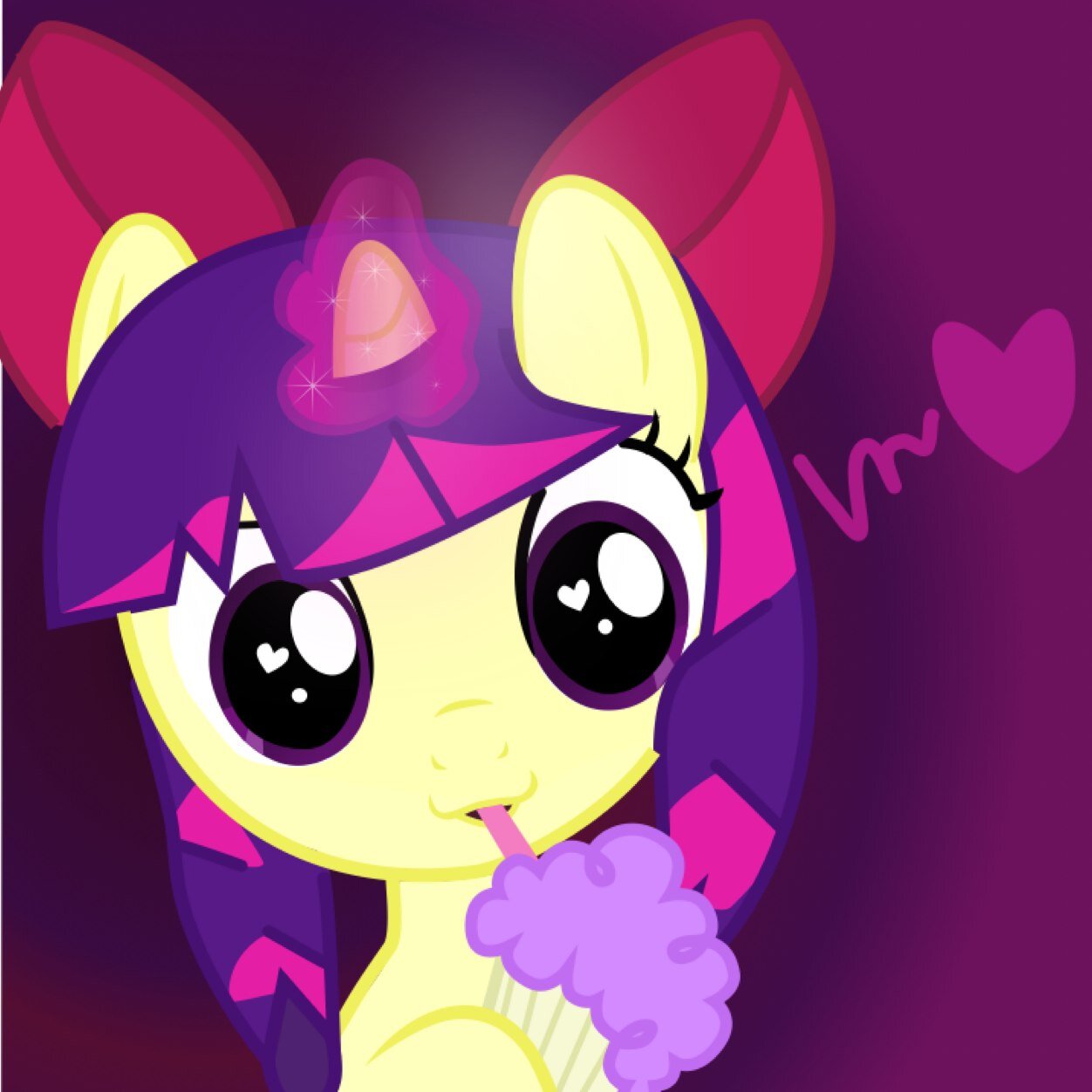 Hey everypony I moved from Canterlot to Ponyville my mentor is Twilight and Im a unicorn who's talent is doing love spells ((owner @FIMTwilight))