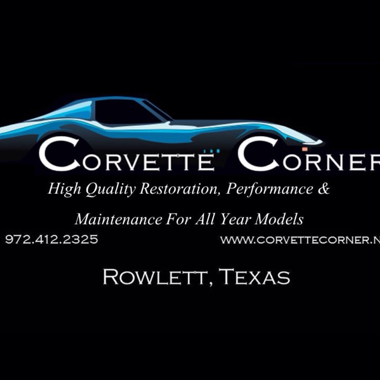 Corvette Shop in Dallas area Rowlett, TX. We work on all year model Corvettes, from restoration to tune ups to a/c repair, anything your corvette needs!