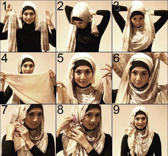 Tutorial Hijab Modern 2014