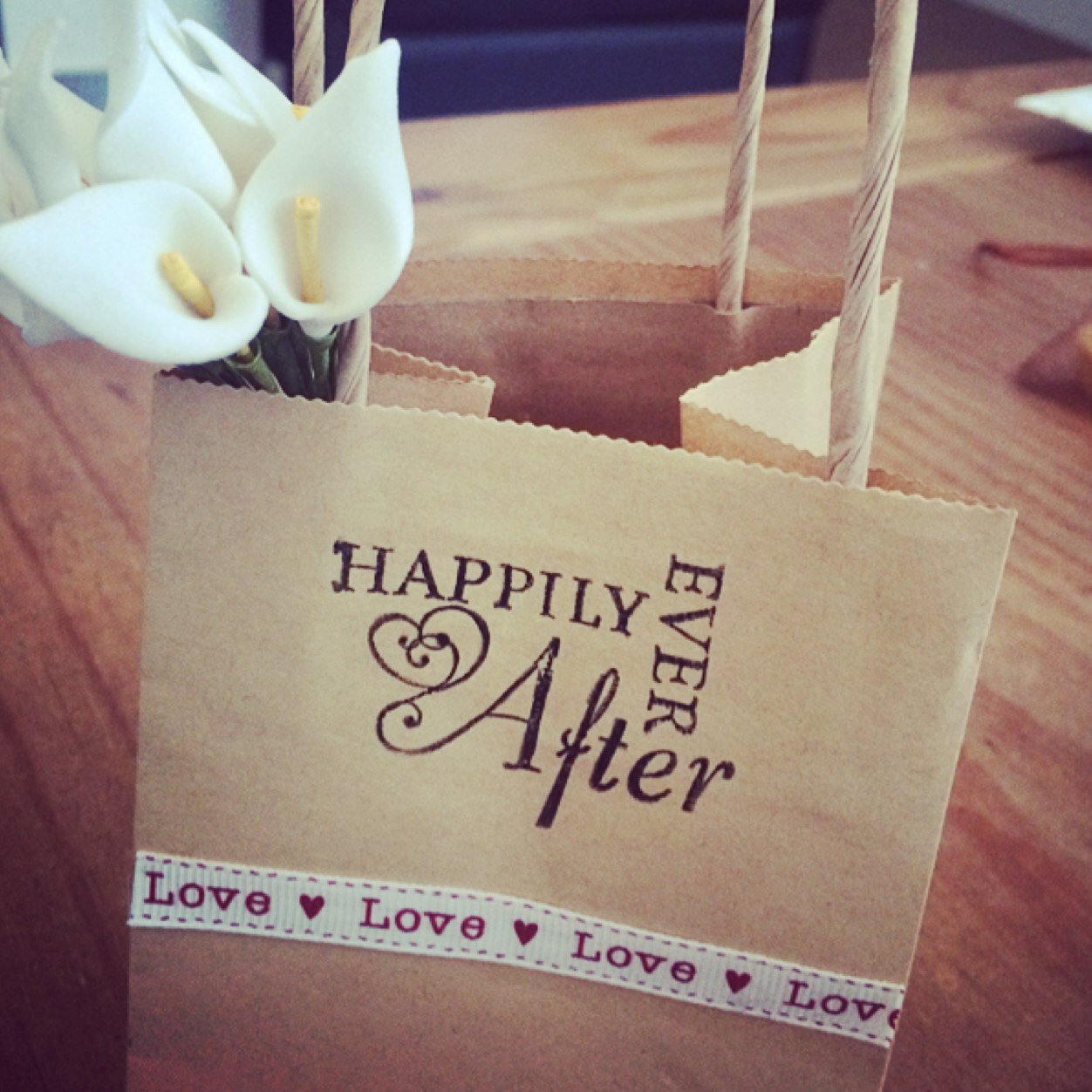 We create custom made wedding favours.... THANKIES