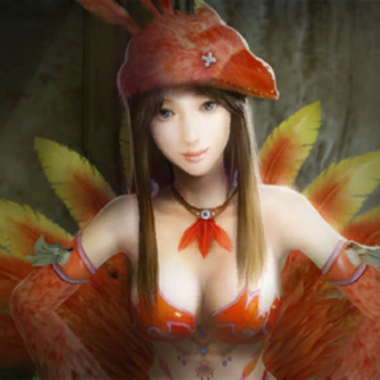 The chocobo Sazh got for Dajh; Thanks to Etro, Chocolina can take a human form, in which she sells items. { FFXIII/-2/LR }