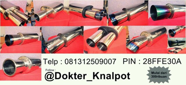 Butuh knalpot mobil murah ? Tapi kualitas ga murahan? Harga mulai 300rb an , dan jual accecoris jdm  hub 081312509007 atau Pin 28FFE30A