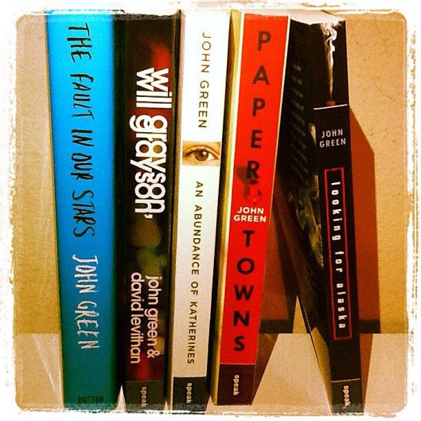 the fault in our stars* an abundance of katherines* looking for alaska* paper towns* will grayson will grayson