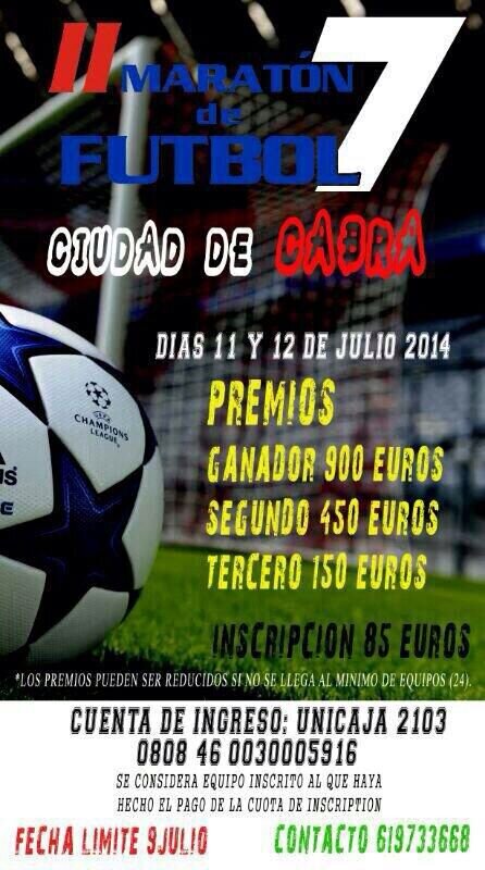 Twitter Oficial de la II Maratón de fútbol 7 Ciudad de Cabra 2014.