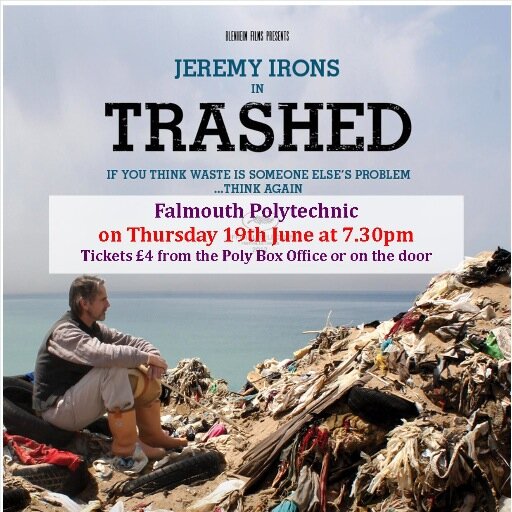 Tonight a documentary film called ‘Trashed’ will be shown at Truro Cathedral see the trailer http://t.co/hTHJd8kZn0 £2 on the door