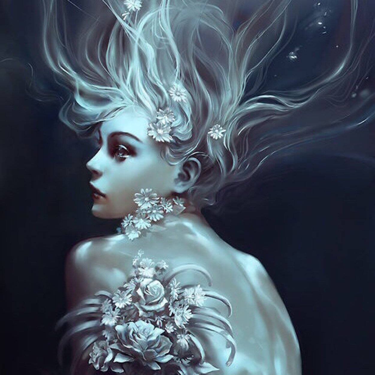 A mermaid of the barren glacier, who other fear and many love. I can take human form as much as I please. A sinful as I am I can be quite beautiful. [rp-oc]