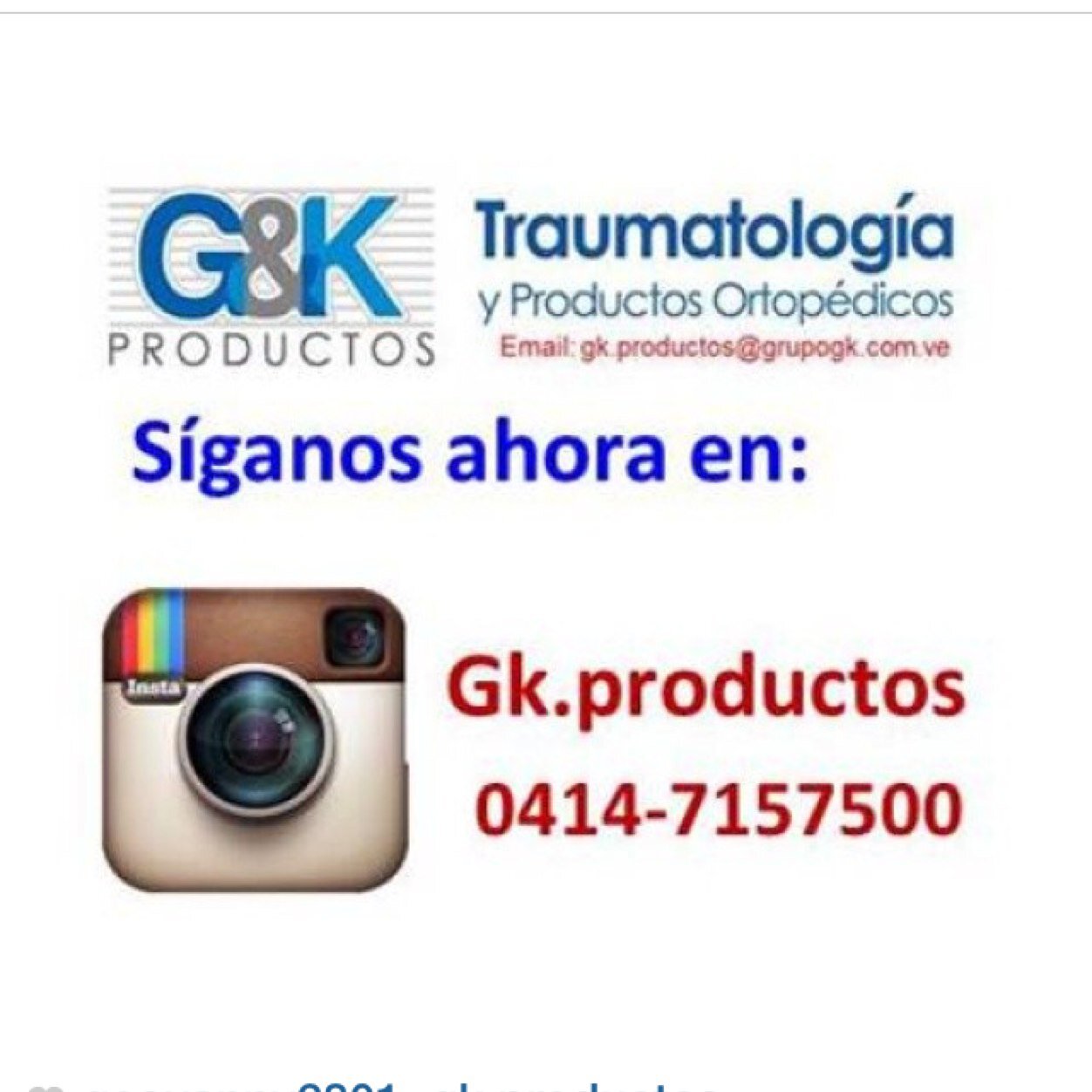 Todo en traumatología , Productos ortopedicos , equipos quirúrgicos. Insumos EMERGENCIAS: 0414-7157500. - grupogk@grupogk.com.ve