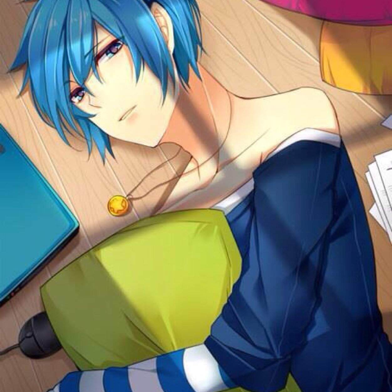 Hello!I'm Kaito Shion!I'm vocaloid 03! I LOVE ICE CREAM!!Can we go to the ice cream shop?Please!Oh sorry..nice meeting you.I am new here..will you be my friend?