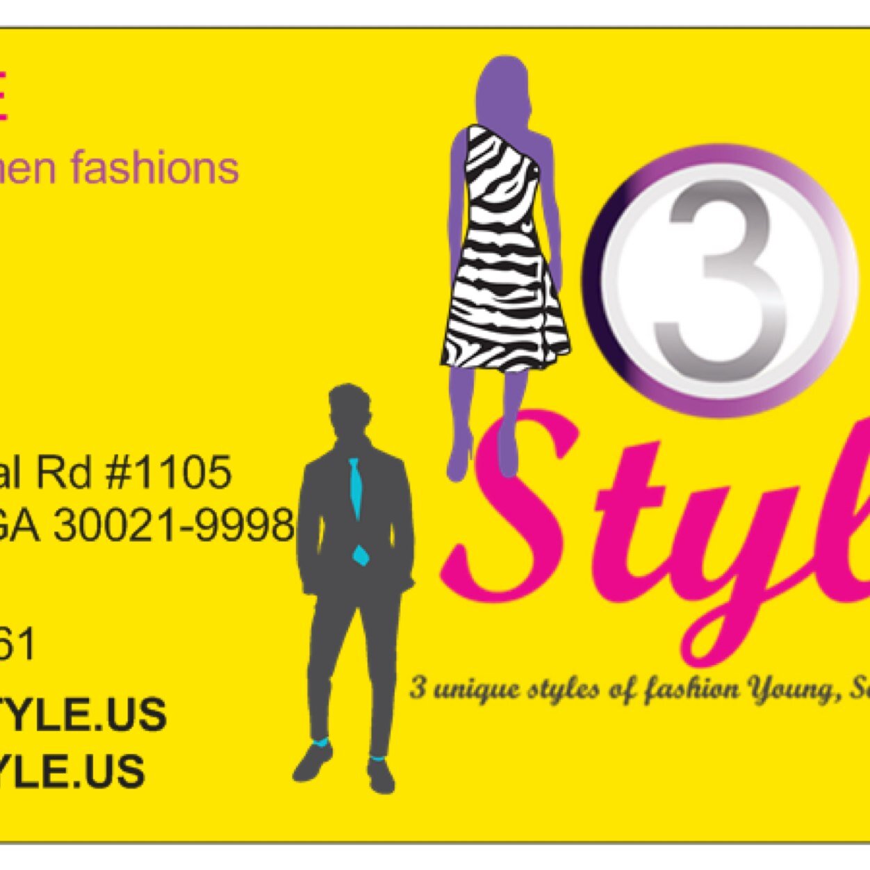Three unique styles of fashion.