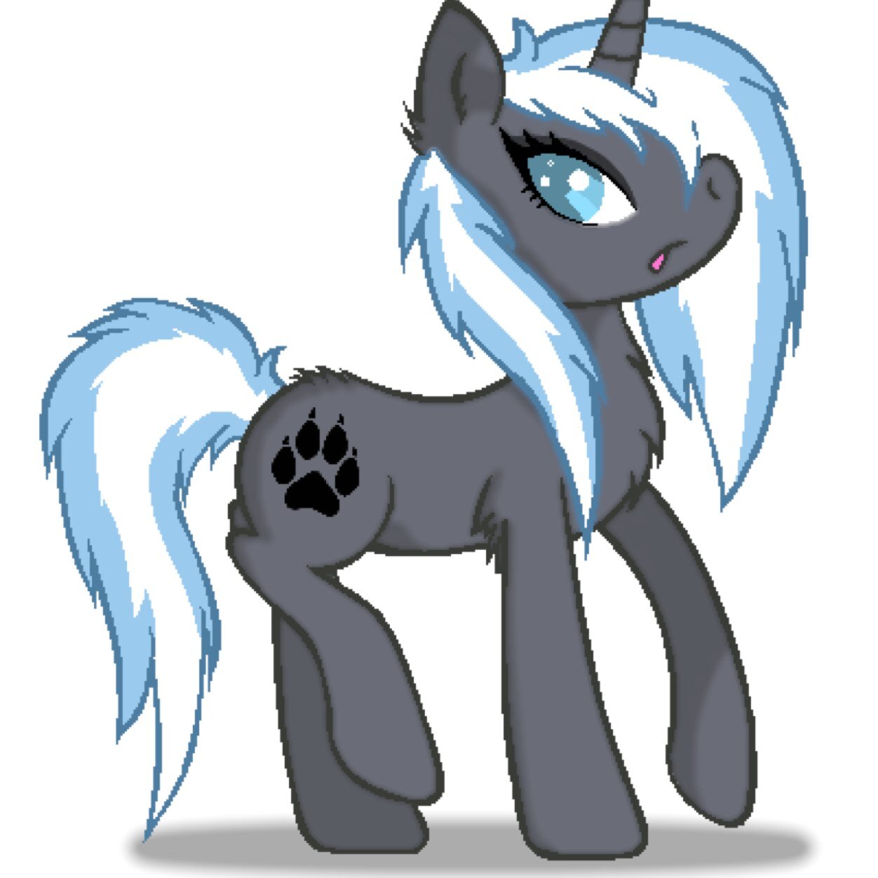 A cute blind fluffywuffy grey unicorn. Loves to play around. #Single
