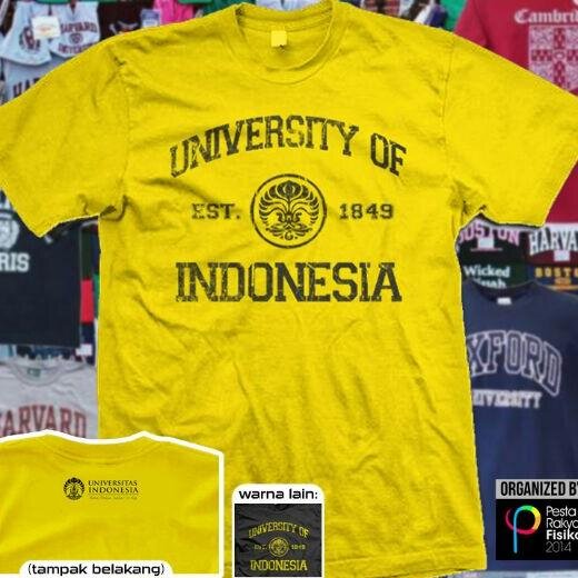 Menjual Kaos Universitas Indonesia dengan desain orisinal, klasik Internasional, harga sangat terjangkau.
Info: Whatsapp/SMS 085224444094